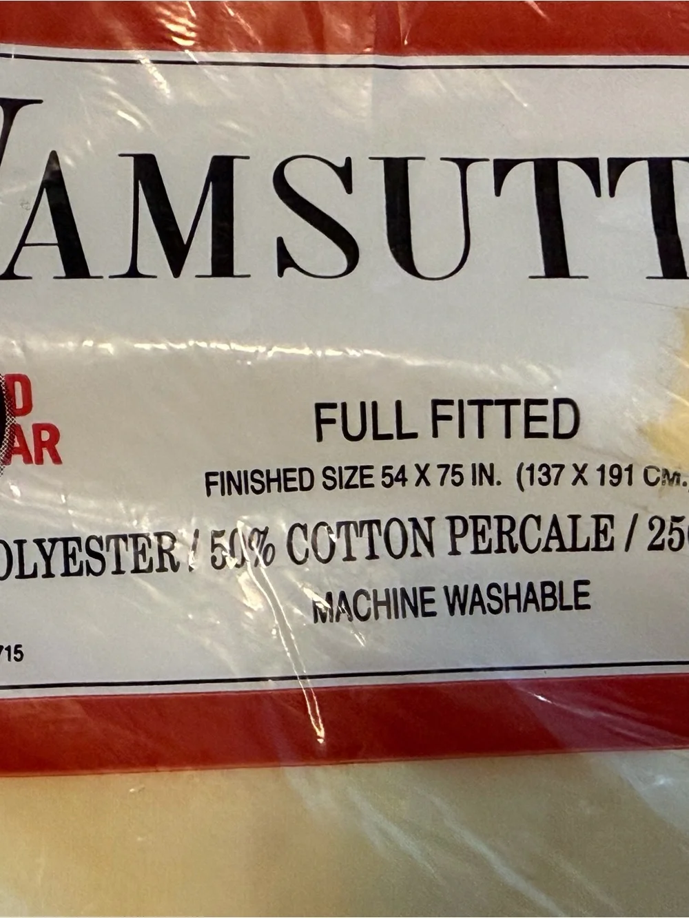 🆕Vintage Wamsutta NOS solid yellow full/Double fitted sheet 50/50 cotton percale